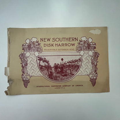 Antique International Harvester IH New Southern Disk Harrow Booklet TG2-OB