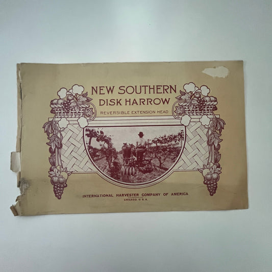 Antique International Harvester IH New Southern Disk Harrow Booklet TG2-OB