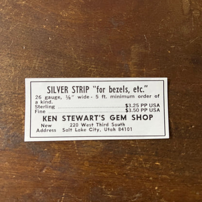 Ken Stewart's Gem Shop Silver Strip Salt Lake City Utah 1972 Ad AF8-S7