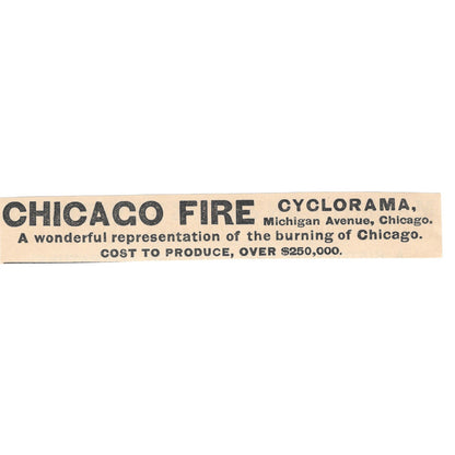 Chicago Fire Cyclorama Michigan Ave Chicago 1892 Magazine Ad AK6-H1