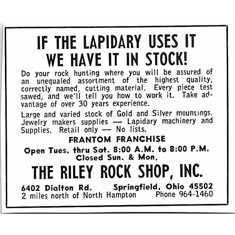 The Hobby House Tigereye College Place Washington 1972 Ad AF8-M1