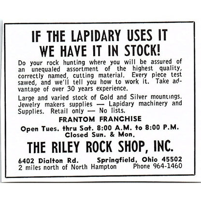 The Hobby House Tigereye College Place Washington 1972 Ad AF8-M1