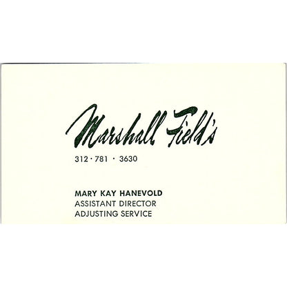 Marshall Field's Mary Kay Hanevold Vintage Business Card SB4-B8