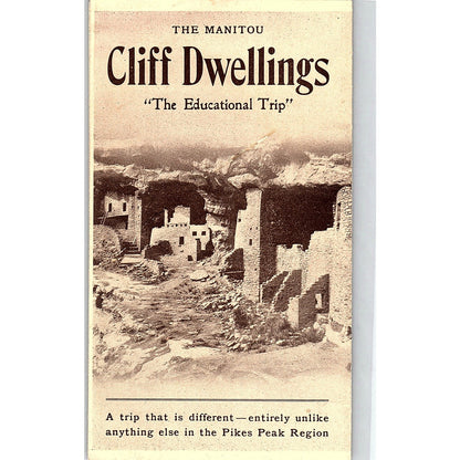 Vintage Manitou Cliff Dwellings Pikes Peak Region CO Travel Brochure TH2-TB2