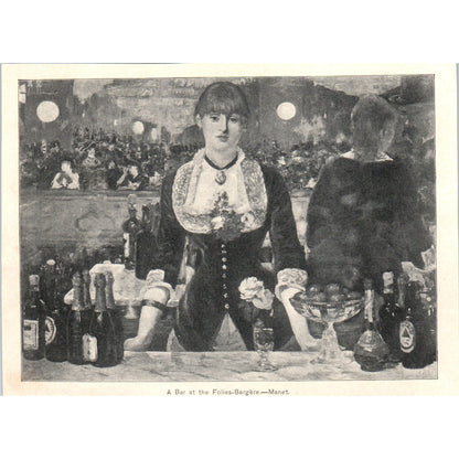 A Bar at the Folies-Bergère Manet 1892 Magazine Print AK5-H8