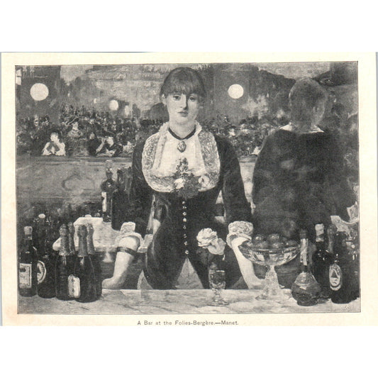 A Bar at the Folies-Bergère Manet 1892 Magazine Print AK5-H8