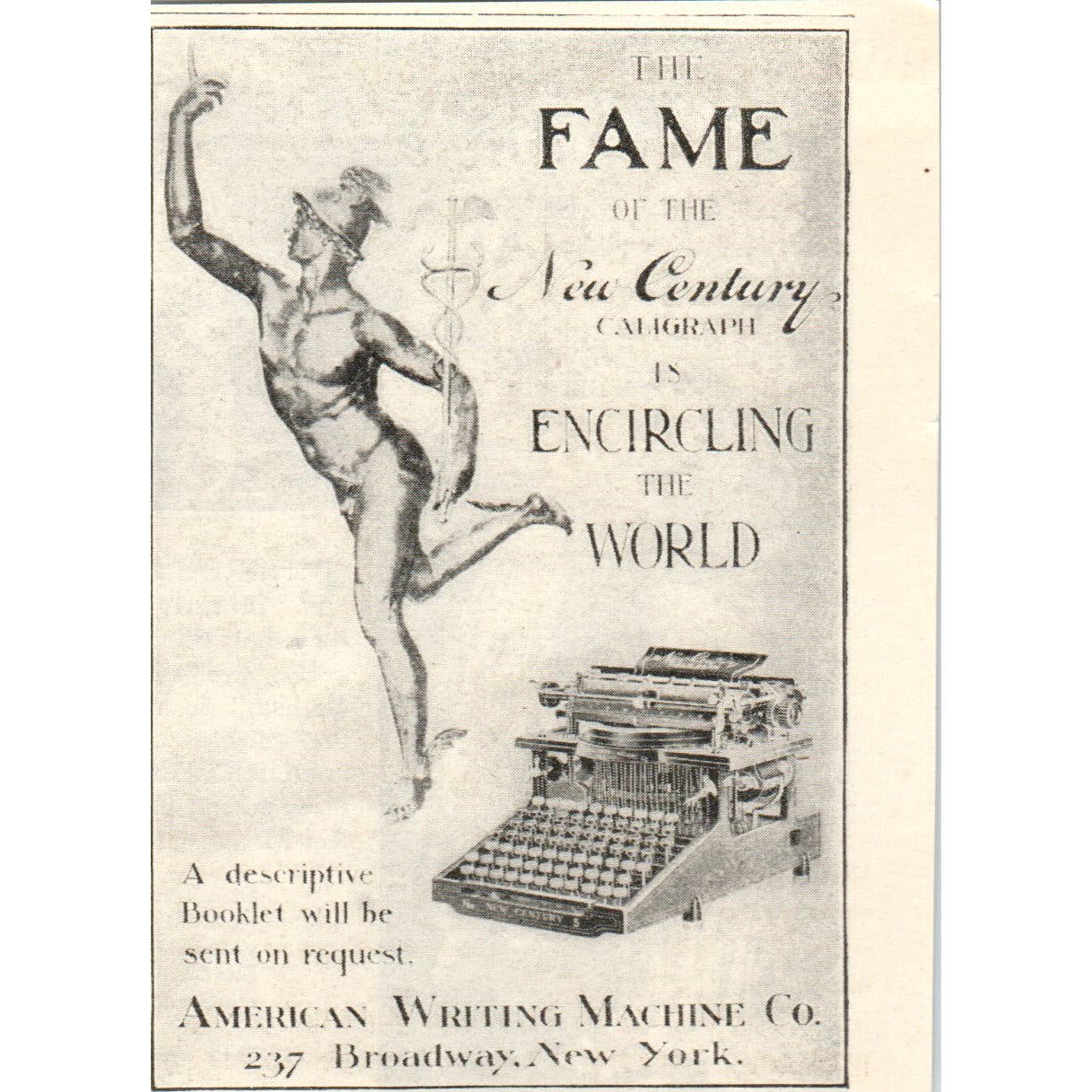 American Writing Machine Co Typewriters c1905 Original Advertisement AE7-A3