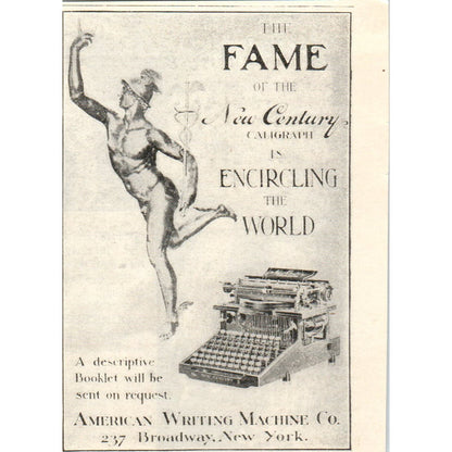 American Writing Machine Co Typewriters c1905 Original Advertisement AE7-A3