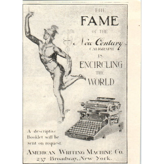 American Writing Machine Co Typewriters c1905 Original Advertisement AE7-A3