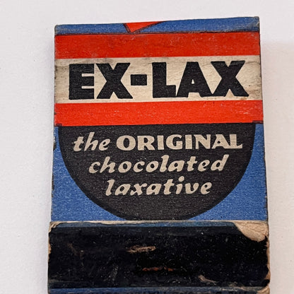 Ex-Lax Chocolate Laxative - Library Paste Cartoon Matchbook Cover TB8-MB3-7