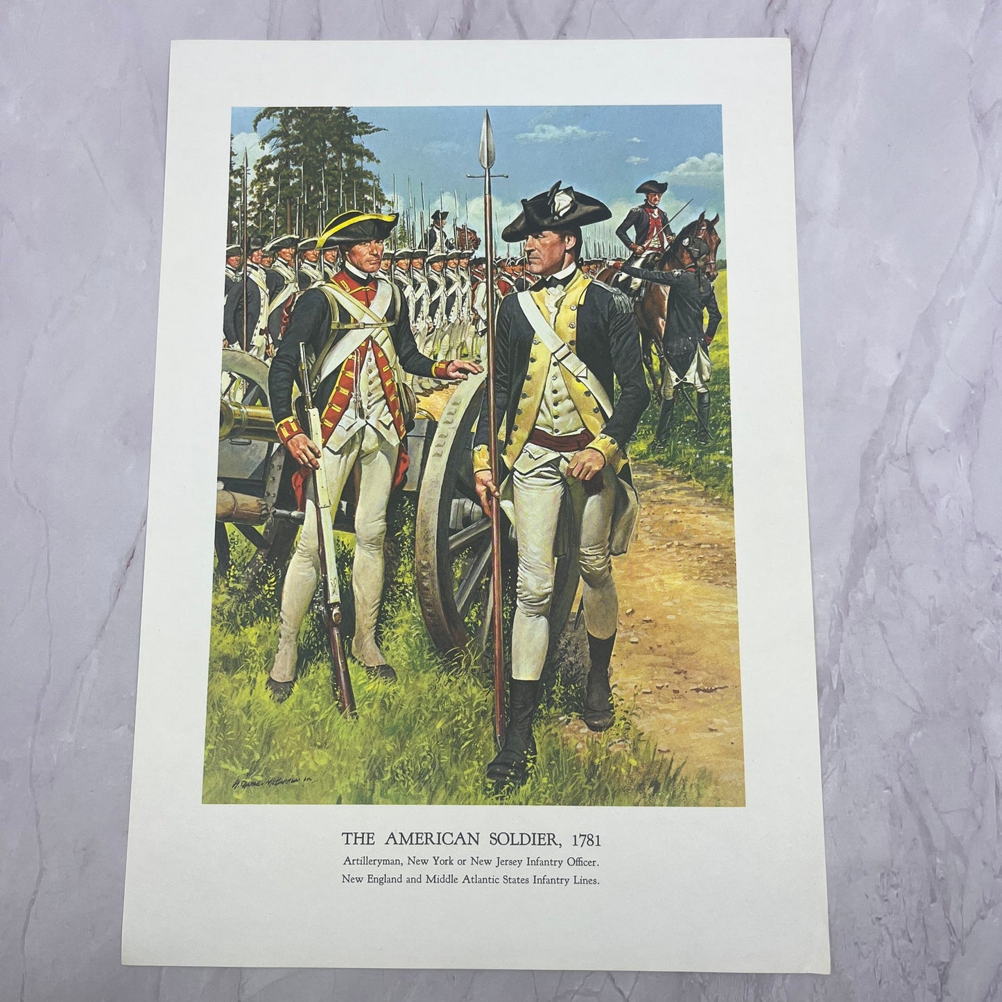 1781 Artillerymen New England Infantry Lines c1965 Art Print V14-4