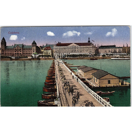 Coblenz Wharf View German Antique Postcard PE9