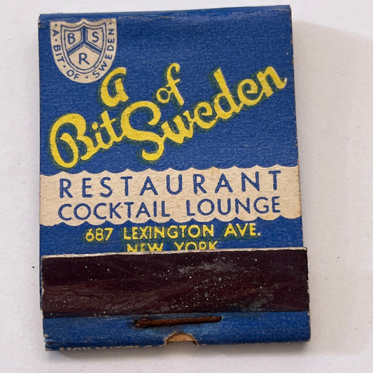 A Bit of Sweden Smorgasbord New York Vintage Matchbook Cover TB8-MB3-6