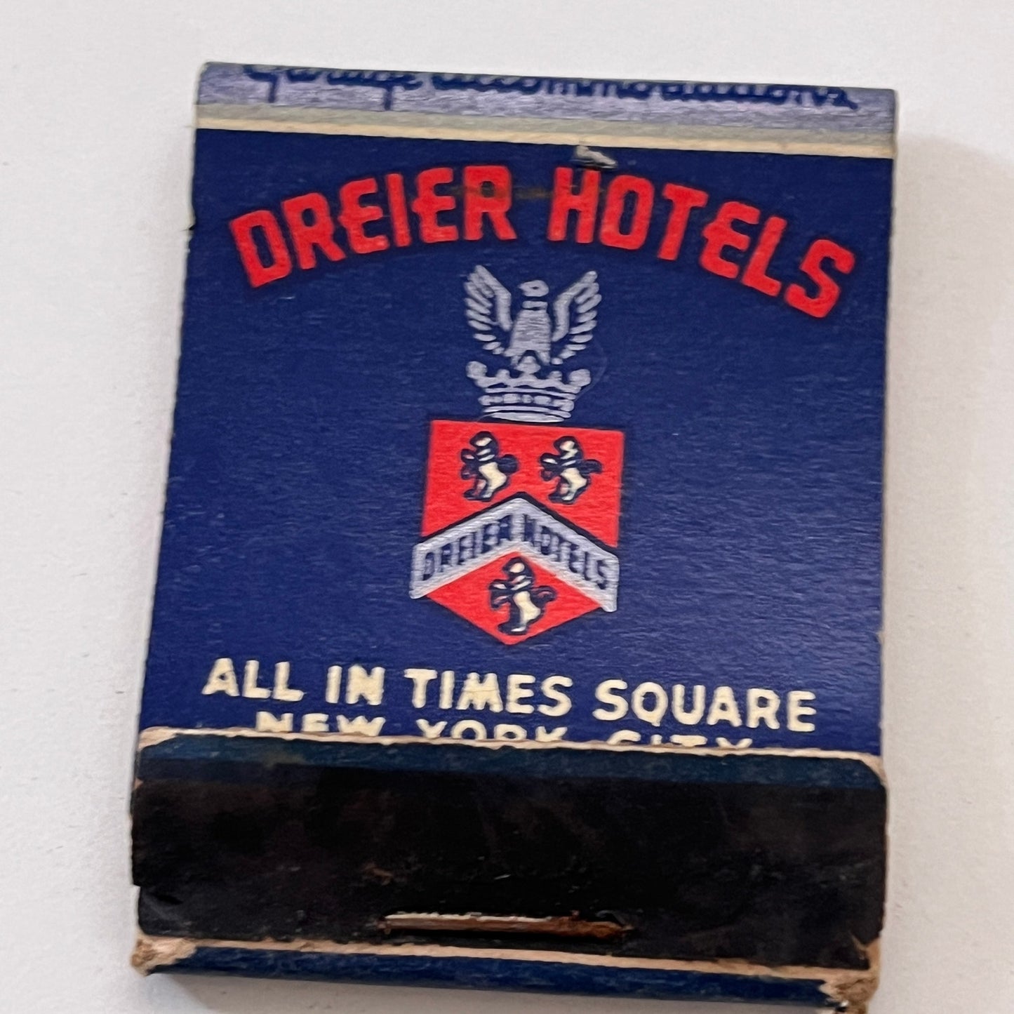 Dreier Hotels Piccadilly President Plymouth Vintage Matchbook Cover TB8-MB3-1