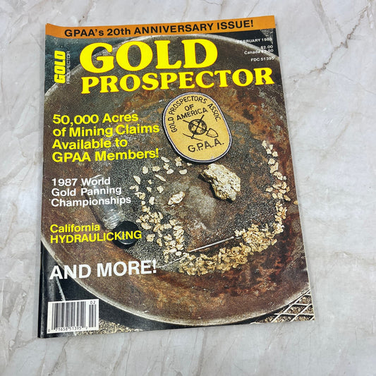 1988 Feb- Gold Prospector Treasure Hunting Magazine California Hydraulicking M20