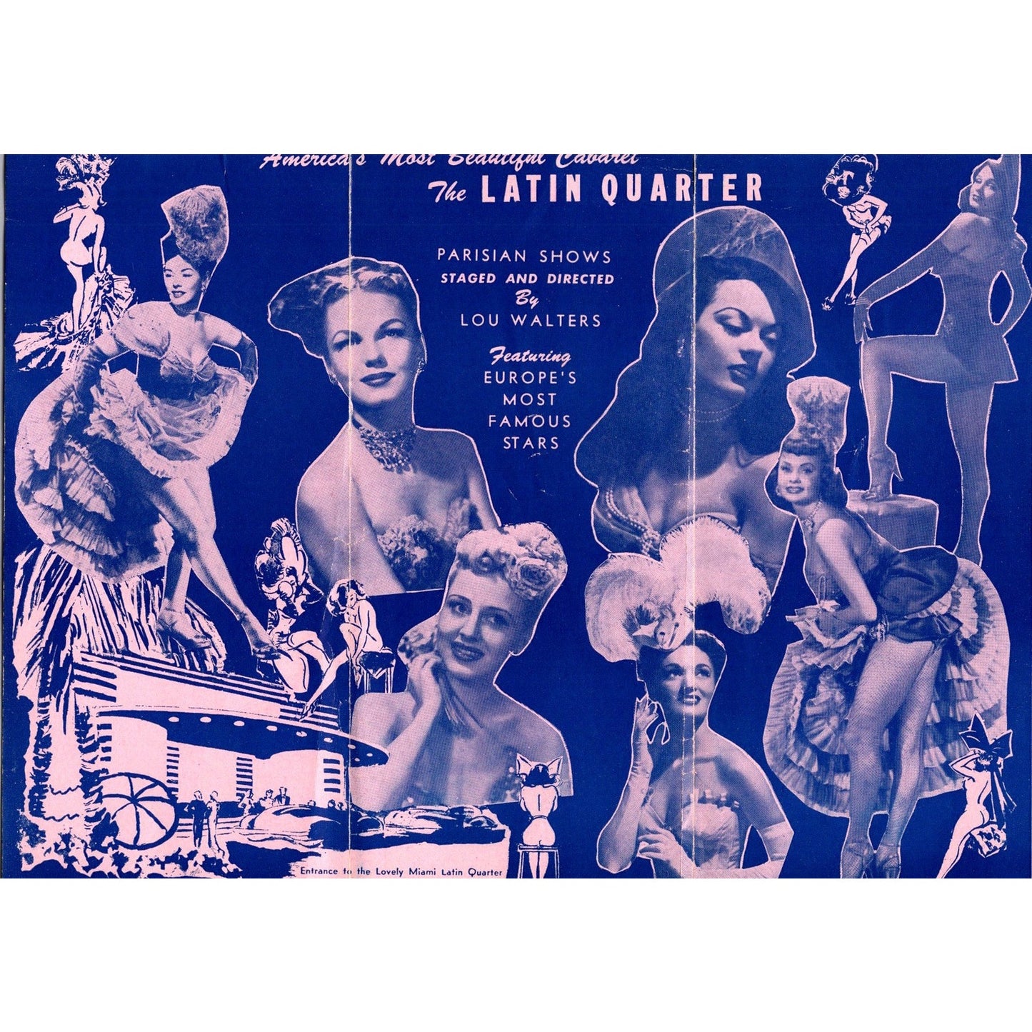 Lou Walters Latin Quarter Palm Island Florida Vintage Travel Brochure AI9-H2