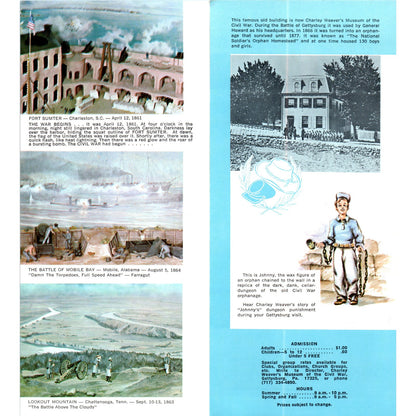 1970s Charley Weaver's Museum Showcase of the Civil War Gettysburg PA TF4-BB