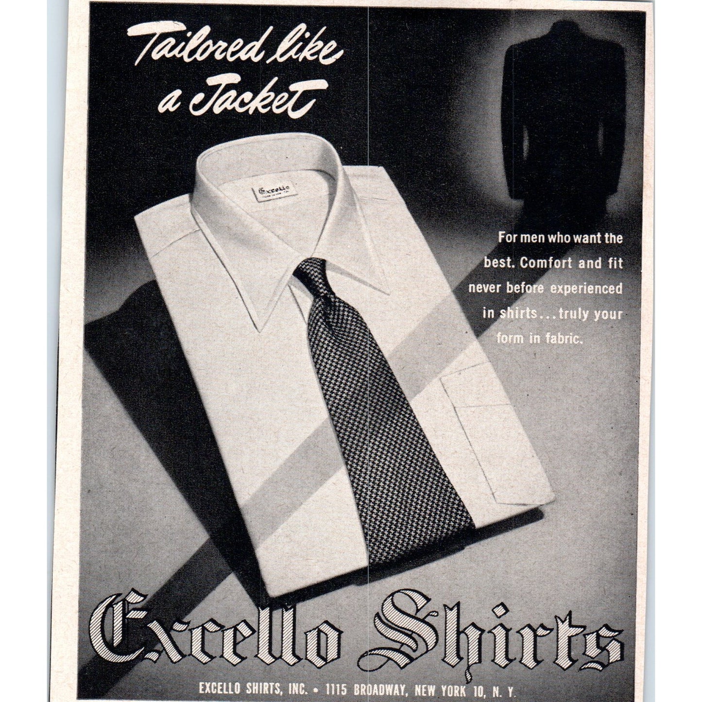 Excello Shirts Men's Work Dress Shirts New York 1951 Magazine Ad AF1-MF1