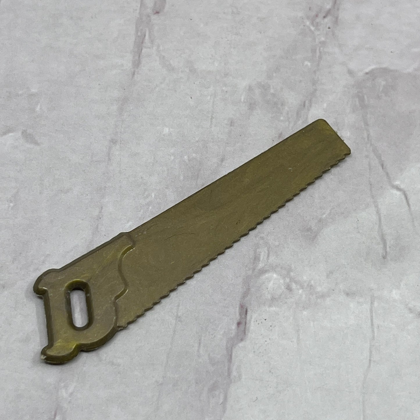 Vintage Gold Celluloid 2.5" Toy Saw Accessory SB7