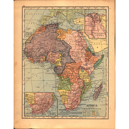 China, Japan, Indo China, India and Africa Double Sided 1901 Map V14-1