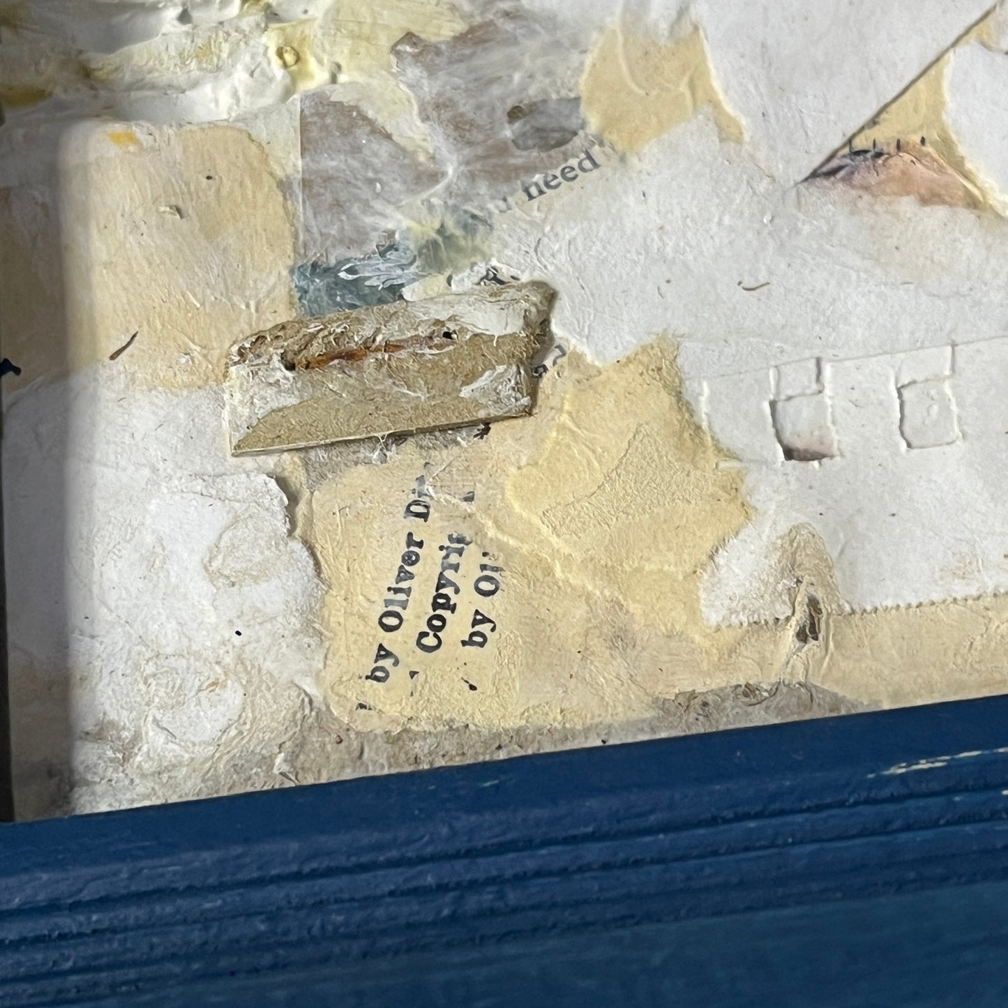 Original Framed Mixed Media Abstract Art Collage 10x12 "Topography"