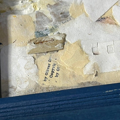 Original Framed Mixed Media Abstract Art Collage 10x12 "Topography"