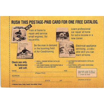 NRI Schools Washington DC Postal Mailing Card 1977 Ad AF6-5