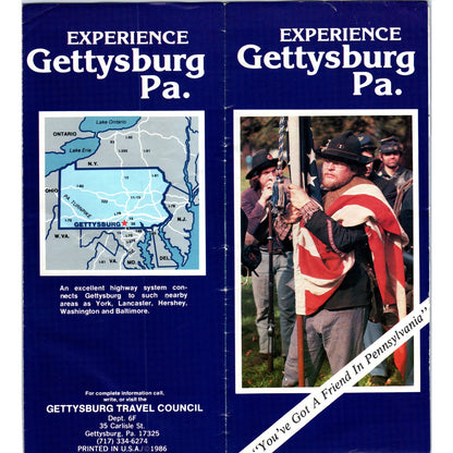 1970s Experience Gettysburg PA Gettysburg Travel Council Travel Brochure TF4-BB