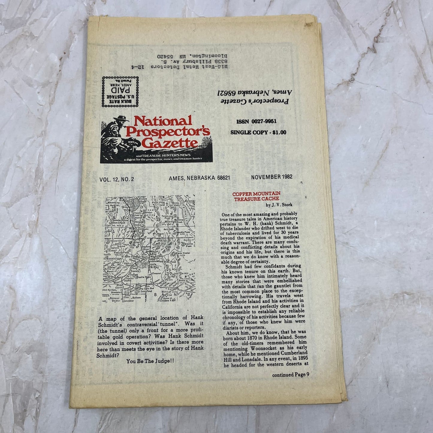 1982 Nov - The National Prospector's Gazette Newspaper - Treasure Hunting M11