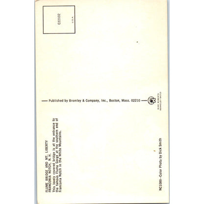 Flume Bridge Mt. Liberty Franconia Notch NH Covered Bridge Postcard PC3