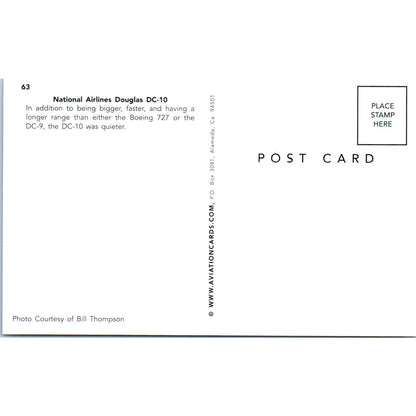 National Airlines Douglas DC-10 Vintage Postcard TG8-PC