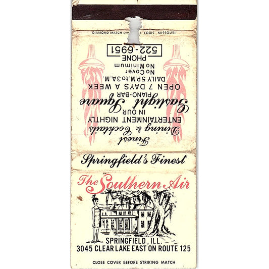 The Southern Air Springfield IL Jack & Hazel Crifasi Vtg Matchbook TB6-MB2-12