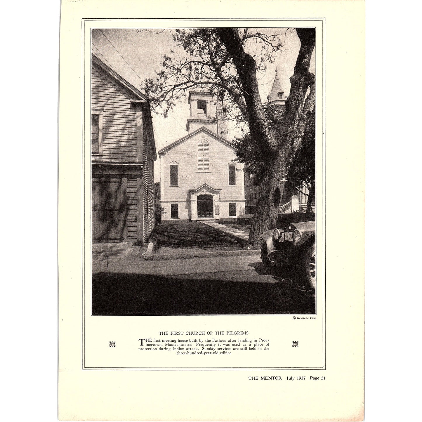 Photo of the First Church of the Pilgrims Provincetown Massachusetts 1927 AG3-5