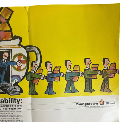 Youngstown Steel Pop Art Saul Mandel Ad Youngstown OH Fold Out 1967 Ad SI7