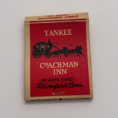Yankee Pedlar Inn Coachman Inn Holyoke MA Vintage Matchbook Cover TB8-MB-1