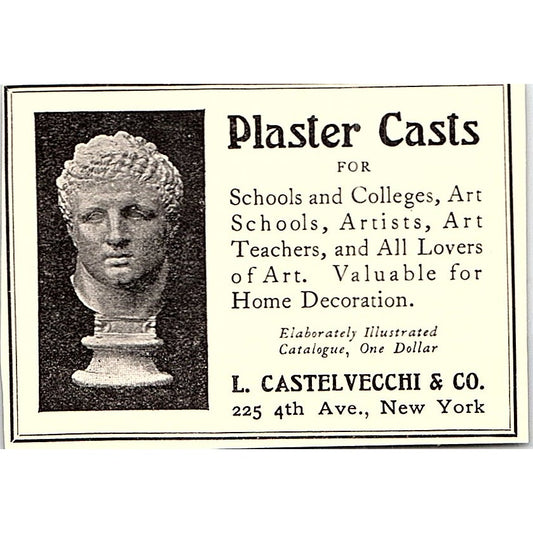 Plaster Casts for Art L. Castelvecchi & Co New York - 1906 Ad AF5-3