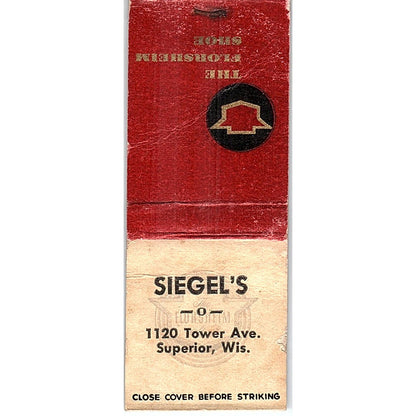 Siegel's Superior WI Florsheim Shoes Vintage Matchbook Cover SC7-Y11
