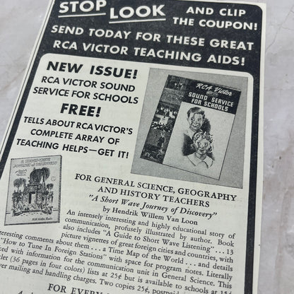 1937 RCA Victor Sound Service For Schools 4.5x12 Magazine Advertisement FL6-6