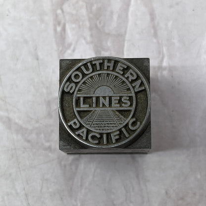 Retro Southern Pacific Lines Vintage Letterpress Printers Block Plate SB8