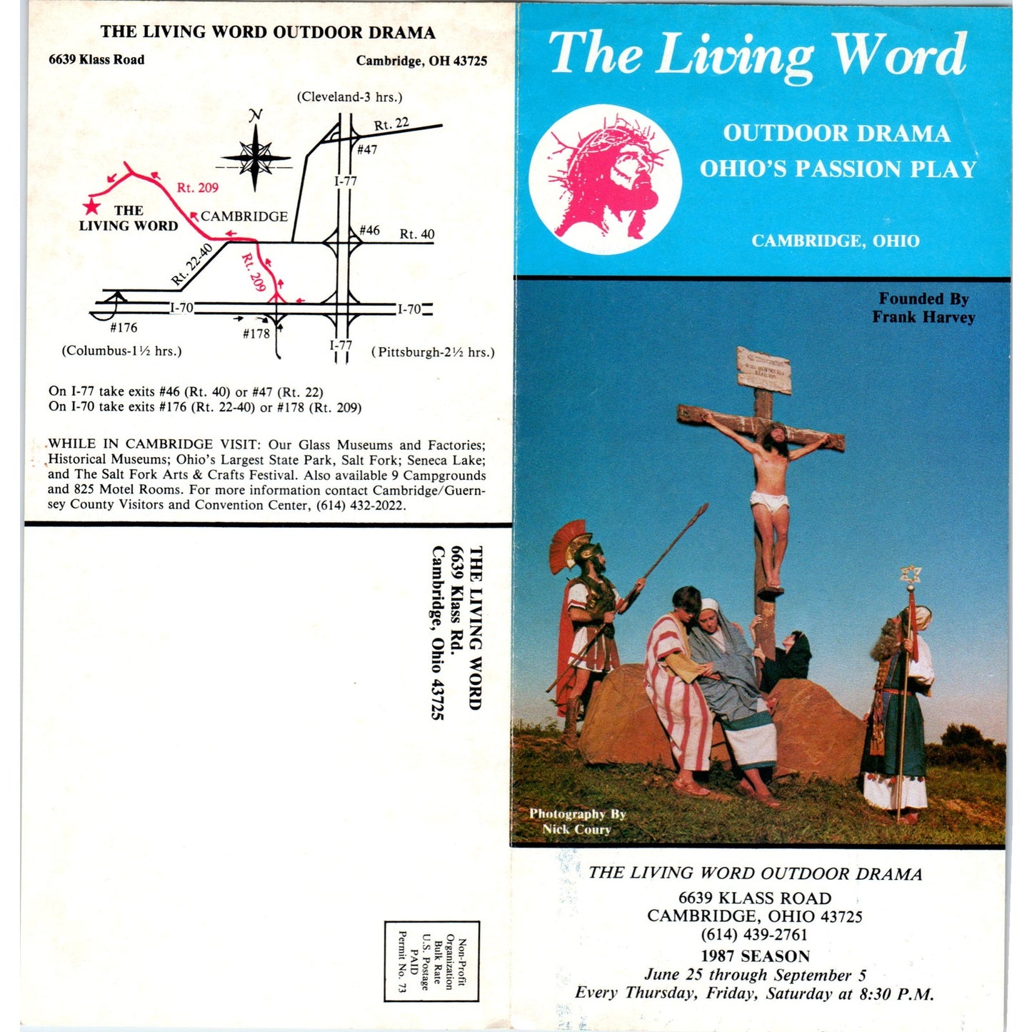 Vintage The Living Word Outdoor Passion Play Cambridge OH Travel Brochure TH2-O1