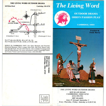 Vintage The Living Word Outdoor Passion Play Cambridge OH Travel Brochure TH2-O1