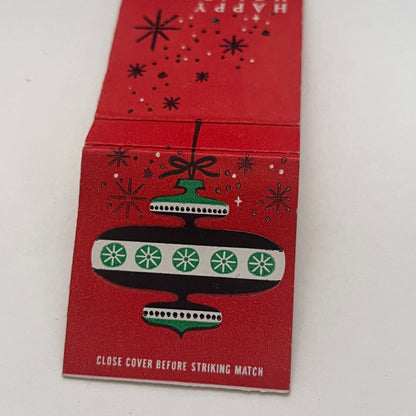 Happy Holidays MCM Atomic Christmas Ornament Vintage Matchbook Cover TB8-MB2-2