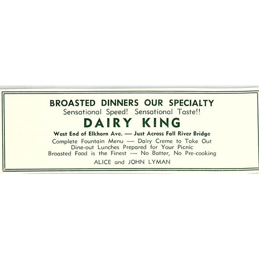 Dairy King Elkhorn Ave Alice & John Lyman 1957 Estes Park CO Ad AG4-M1