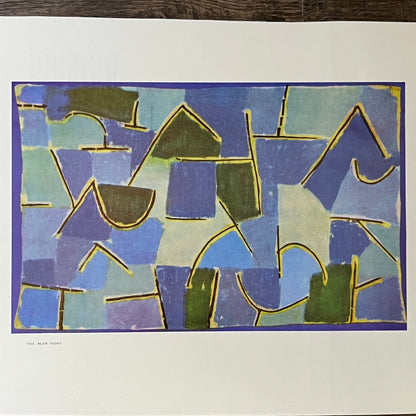 Vintage Paul Klee Modernist Fine Art Lithograph Print VIII Blue Night 9x12 V4