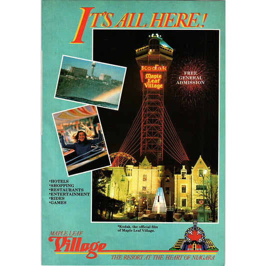 Maple Leaf Village 3 Pages Niagara Falls Canada 1985 Ad AG4-1