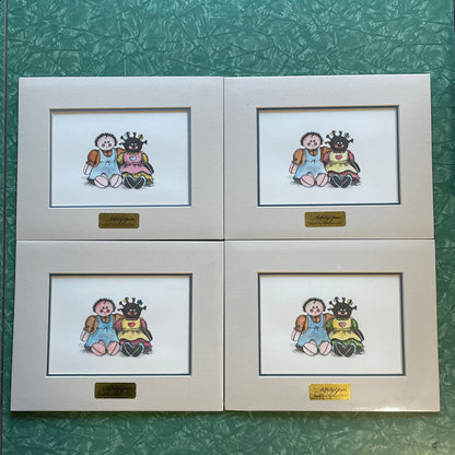 Rag Dolls 8x10 Matted Print Hand Watercolor, Signed Shar Coulson