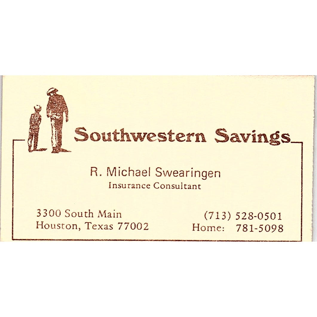 Southern Savings Michael Swearingen Houston TX Vintage Business Card SB4-B10