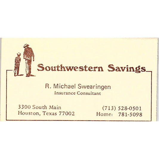 Southern Savings Michael Swearingen Houston TX Vintage Business Card SB4-B10