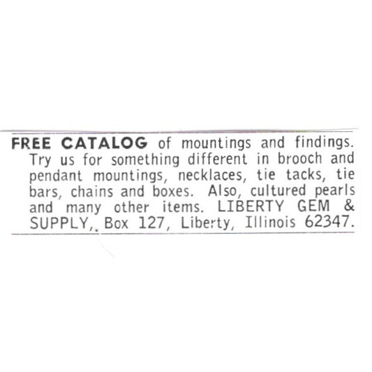 Liberty Gem & Supply Liberty Illinois 1972 Ad AF8-S20