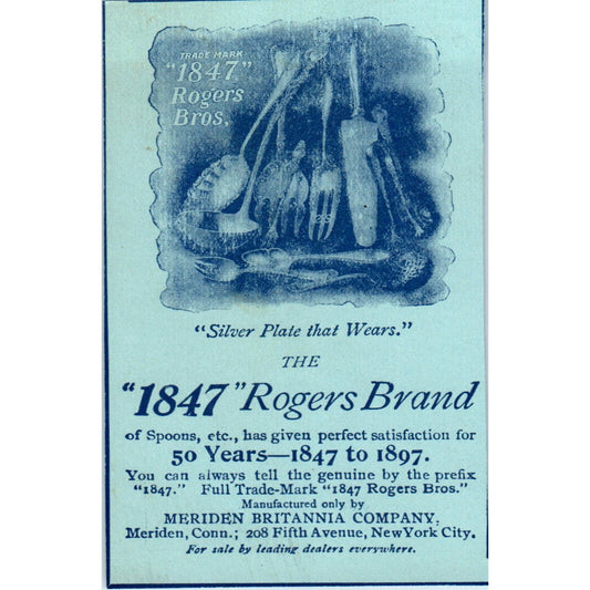 1847 Rogers Brand Silverware Meriden Britannia NY 1897 Victorian Ad AE9-TS9